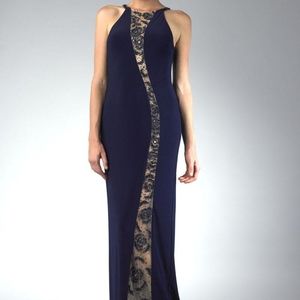 Evening Gown with Illusion Panel